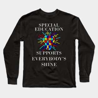 Copy of Autism Teacher Puzzle Apple Inspire Gift for Special Ed Autistic Support Awareness inspire Gifts Long Sleeve T-Shirt